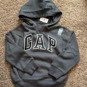 GAP Dark Charcoal Hooded Sweatshirt with White Logo
